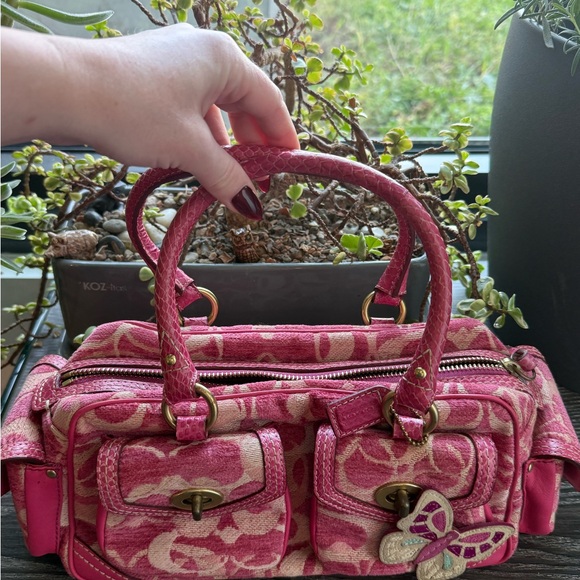 ONLY ONE ANYWHERE Coach y2k chenille satchel - Picture 1 of 5